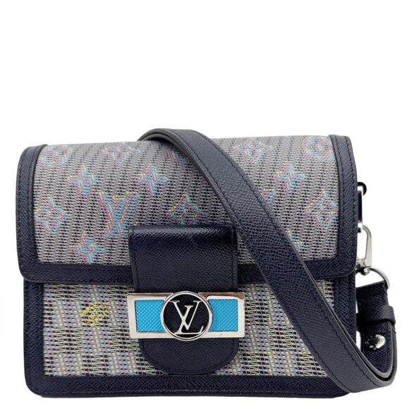 Louis Vuitton  Dauphine Mini Monogram LV Pop Crossbody Bag Navy Blue - Picture 1 of 11